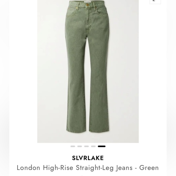 SLVRLAKE London high-rise straight-leg jeans. Pale green Size 24 - Picture 5 of 15